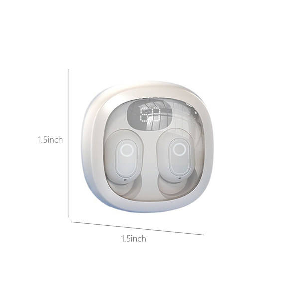 Trådlösa öronsnäckor Bluetooth 5.3-hörlurar med digital LED-intelligensdisplay, inbyggt mikrofonheadset för träning, spel, löpning 20240392（Svart）