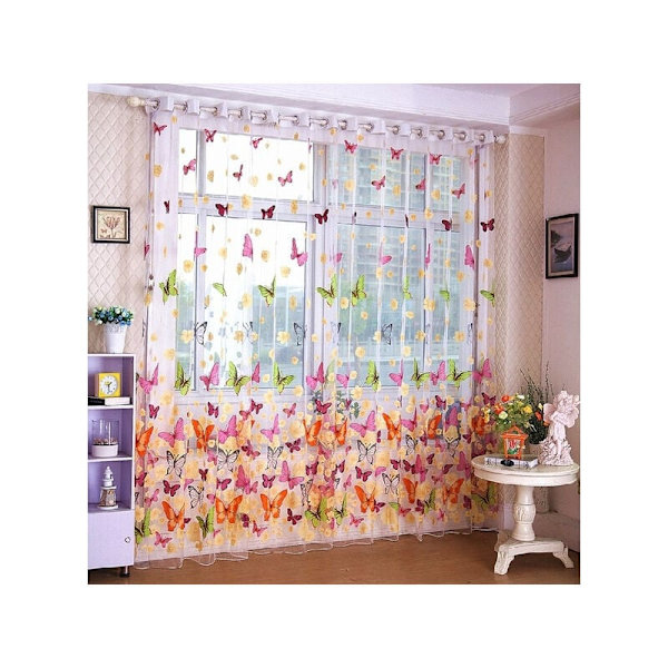 100 cm x 200 cm fjärilsmönstrad gardinpanel, rumsavdelare för vardagsrum, sovrumsdekoration, 1 st