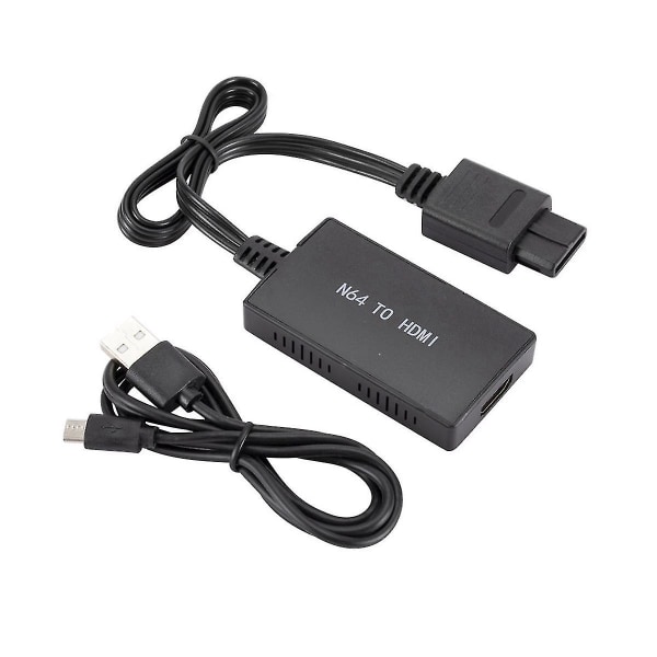 N64 till HD-omvandlare Spelkonsol Adapter Plug And Play-kabel Adapter Omvandlare för //snes 1080p/720（Svart）