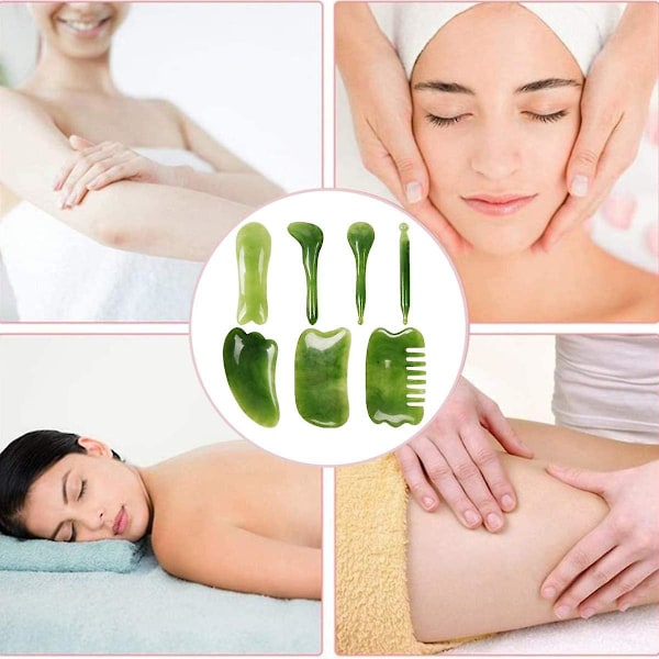 7 st Gua Sha Massager Massager Gua Sha Massager Lämplig för ansikte nacke armar kropp ben rygg