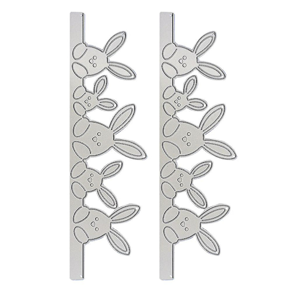 2 st påskägg stansformar DIY stencil stansformar Scrapbook mall papper stansformar (4.3X14.8CM, silver)