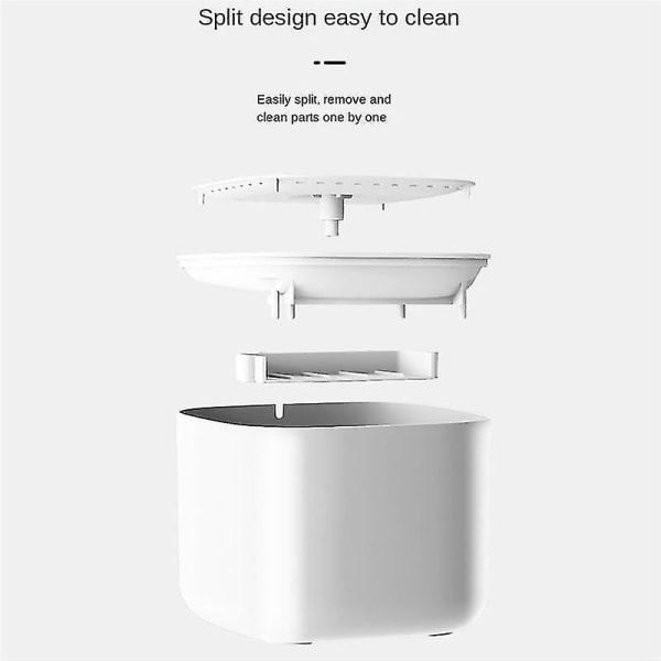 3L Vattenfontän Filter USB Vattenfontän Pump Elektrisk Stum Vatten Drick Dispenser Vit + Gra（Vit Grå）