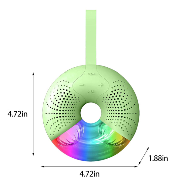 Mini Dazzling Lights Bluetooth Audio Stereo Surround Sound Quality Donut Shape Portable Outdoor Audio（Grön）