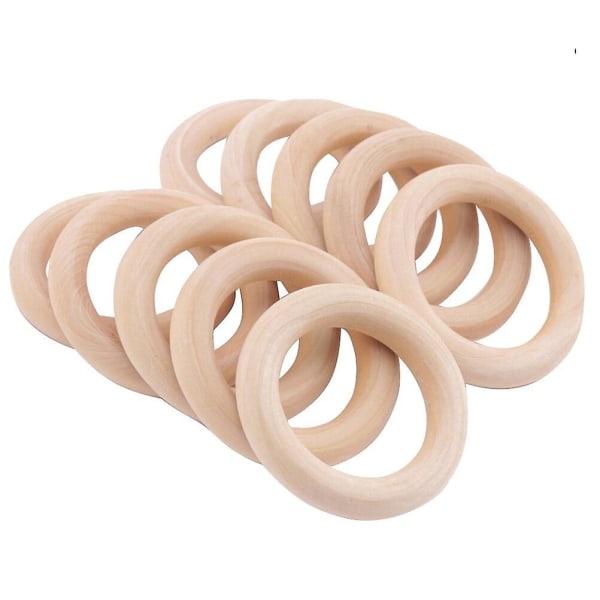 12 stk. 55mm træringe massivt træ farve gynge ring træ ring håndværk produktion (55mm, som vist på billedet)