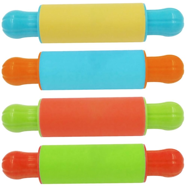 4 pakke med Clay Craft-tilbehør Plasticin-tilbehør gummiskraber (18X4 cm, farve)