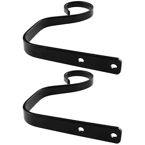 2 kpl Paketti parvekkeen kukkaruukun koukku metalli ripustus kukkaruukun pidike kukkakorin pidike pidike kukkaruukun koukku (13,2X11 cm, musta)