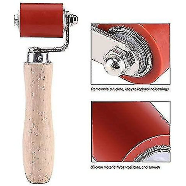 Silikonpressvals Handtryckvals Högtemperaturbeständig Svetsverktyg 40mm Färg: Röd
