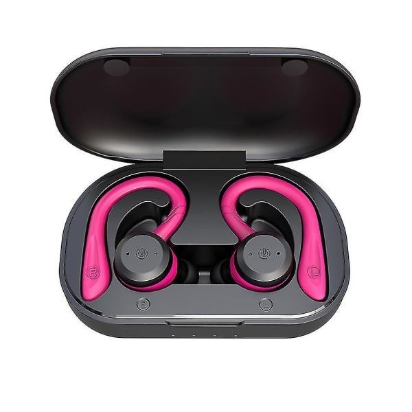 20 timers spilletid Svømning Vandtæt Bluetooth-hovedtelefoner Dual Wear Sports Trådløse Hovedtelefoner Tws Earbuds MWU（pink）