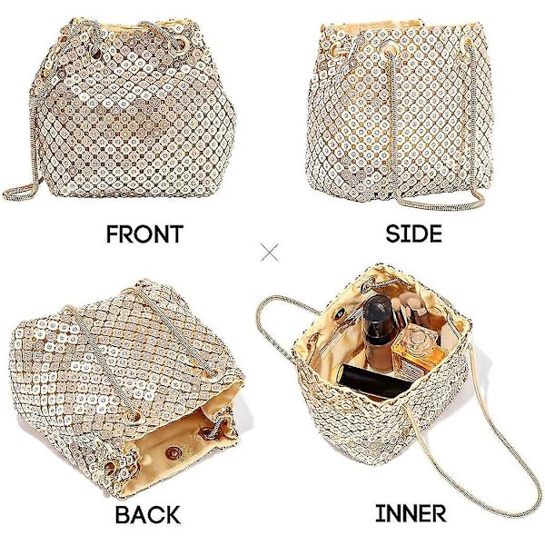 15x10x15cm aften Clutch taske med rhinsten til kvinder