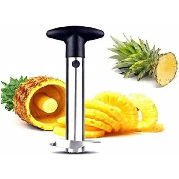Ananas-skärare, 1-delad ananas-skärare, rostfri stålananas-skalare, skuren ananas-skalare, för hem och kök (silver)