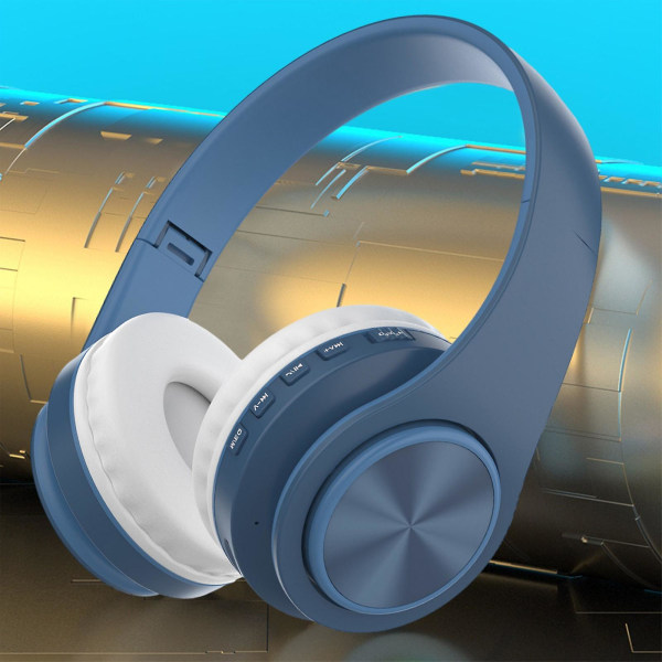 Bluetooth-headset med mikrofon Trådlöst headset med mikrofon Bluetooth 5.0-headset 10 timmars arbetstid Brusreducerande Bluetooth-headset (Blå)