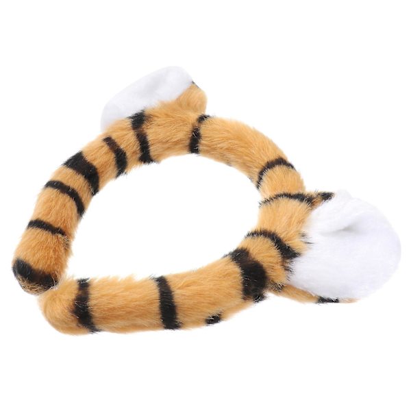 Tre-dimensionelt Tigerøre Pandebånd Halloween Festbold Kaffe Hår Tilbehør (M, Kaffe)