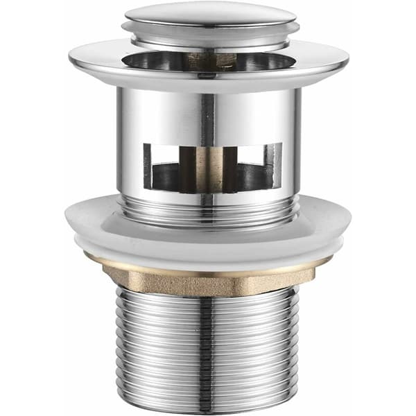 - Badrumsavloppsplugg, Clic Clac handfatsplugg, Krom, Silver