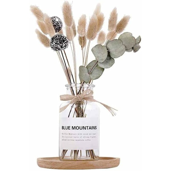 Topker torkade blomvas med vetedekorationer Fotorekvisita Heminredning Bukettprydnader Set