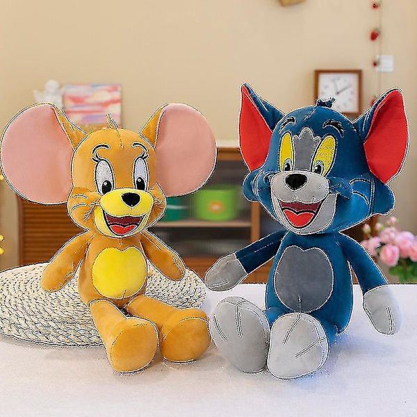 Tom og Jerry plysj leketøy katt mus utstoppede dyr dukke for barn gave（35cm，katt）
