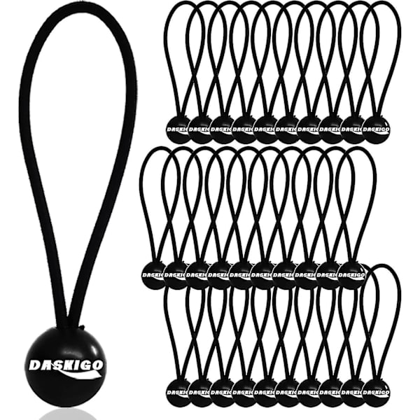 30-pack elastiska bungee-snören med bollar för att binda presenningar, tältdukar, presenninghållare