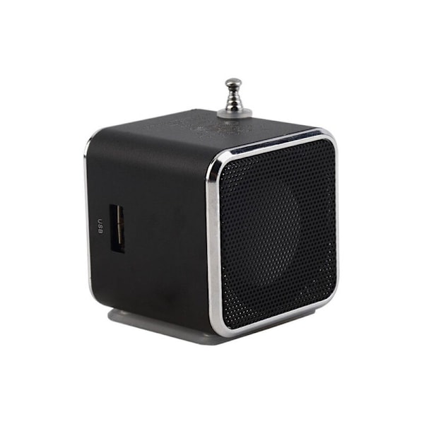 Multimedia Bärbar Mini Musikhögtalare FM-radio USB SD TF-kort MP3-spelare 1 st (Svart)