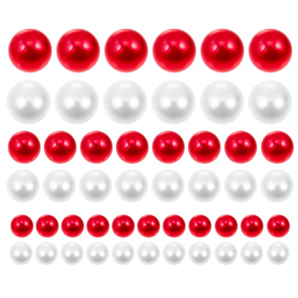 500 kpl DIY kelluva maljakkokoriste helmi kelluva helmi kukka-asetelma (1.40X1.40X1.40CM, valkoinen ja punainen)