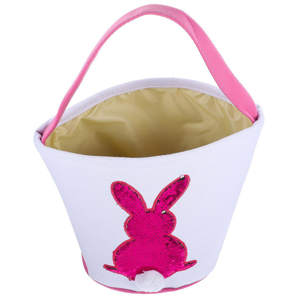 Mulepose med kanintryk Påskekurv Påskeægpose Påskeslikkurv Påskeopbevaringspose til børn (23X25 cm, flerfarvet)