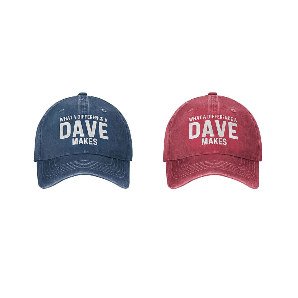 Hva en forskjell en Dave gjør lue for menn pappa lue med design luer baseball caps（rød）