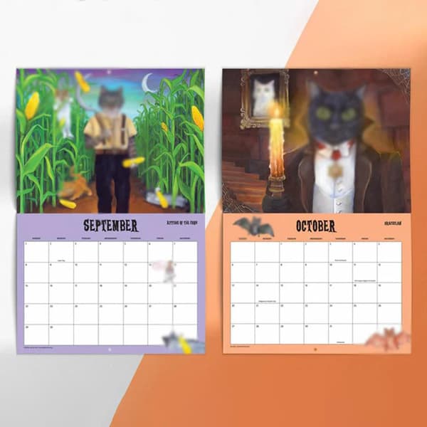 Scaredy Cats 2024 Månadskalender Väggkalender