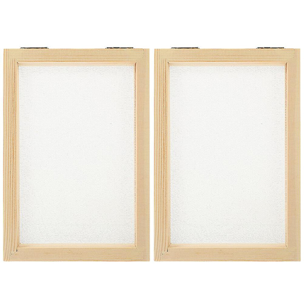 2 stk. træpapirramme DIY papir træramme DIY rammepapirskærm (18X12,5CM, som vist på billedet)