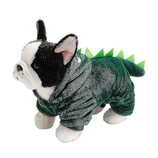 Dinosaurie Vinter Varma Husdjur Hundkläder Valp Katt Fleece Jacka Rock För Små Hundar Jd（L，Ljusgrön）
