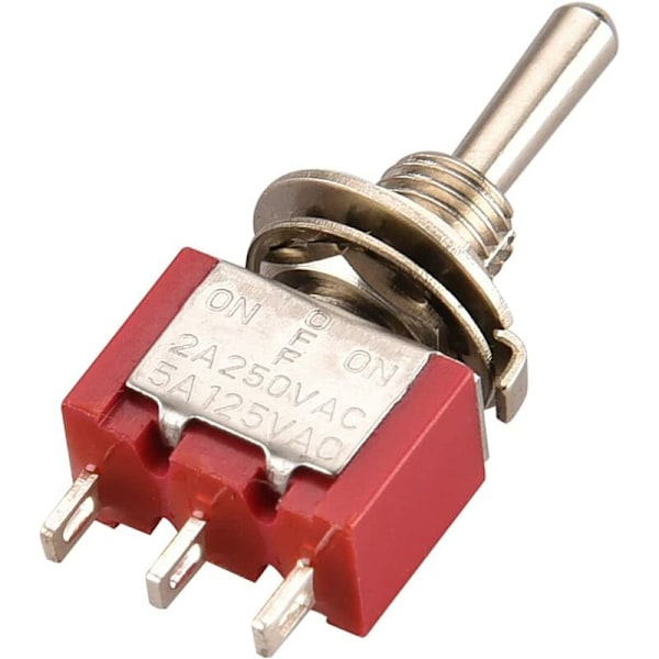 5 x MTS-123 Mini vippströmbrytare (PÅ)-AV-(PÅ) SPDT 3 stift 2A 250V 5A 120V UR-listad