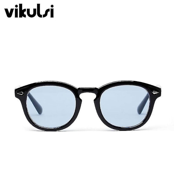 Klassinen Johnny Depp Pyöreä Aurinkolasit Naiset Retro Riisi Naula Pieni Soikea Aurinkolasit Miehet Tony Sininen Aurinkolasit Ocean Lasi Uv400-xmd（E352 harmaa）