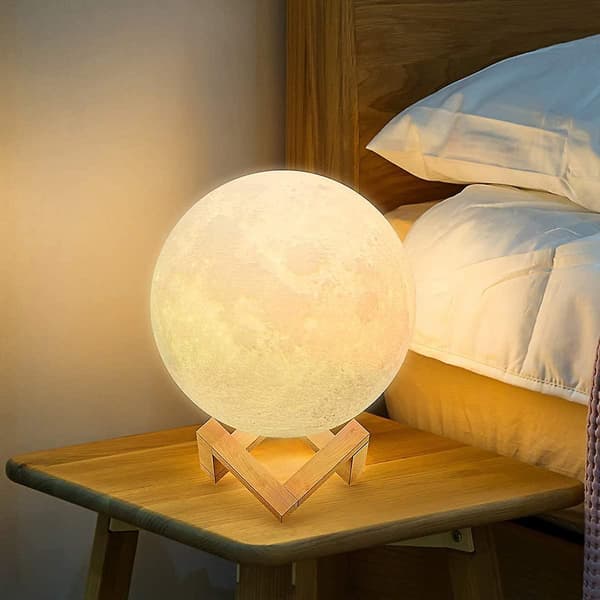 Moonlight Lampe 20 Cm 16 Led Barnas Acsergery Lysende Galakse Klynge Moonlight