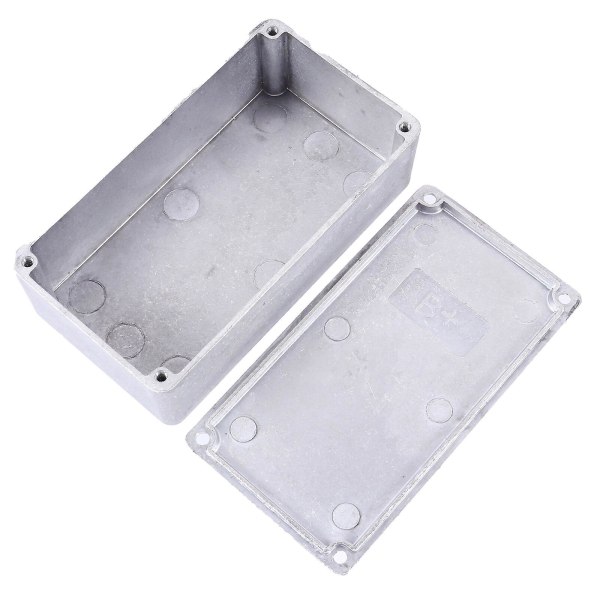 Aluminium Monoblock-hus i metall, Monoblock-hus til gitarpedal (12X6,6cm, sølv)