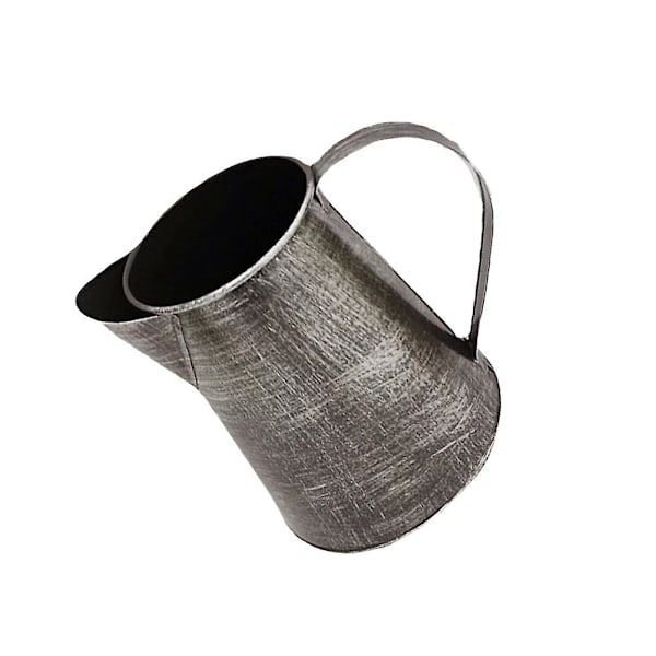 Kruka utomhus växtdekoration kanna vas höst vas blomkruka blomställning retro vas (13X10.5X9CM, silver)