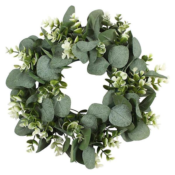 1 stk. guirlandeophæng, simuleret eukalyptus grønne blade guirlande dørhæng (33X33X5 cm, grøn)