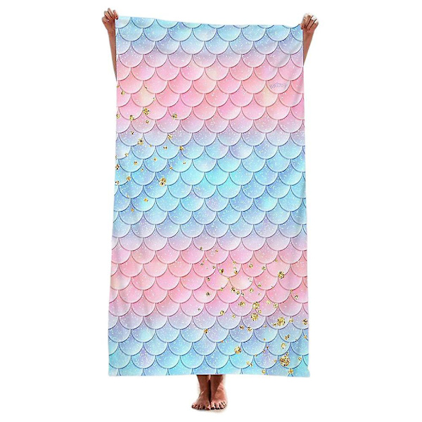 Mikrofiber Strandhandduk, Snabbtorkande Badhandduk, Supermjuk Absorberande Lämplig För Strand Pool Resor Camping Gym Utomhus Solbad (M)