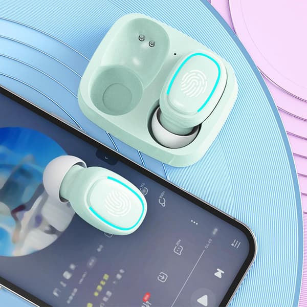 Touchs trådlösa Bluetooth-headset Macaron Color Mini osynlig binaural in-ear in-bud Bluetooth-headset (grön)