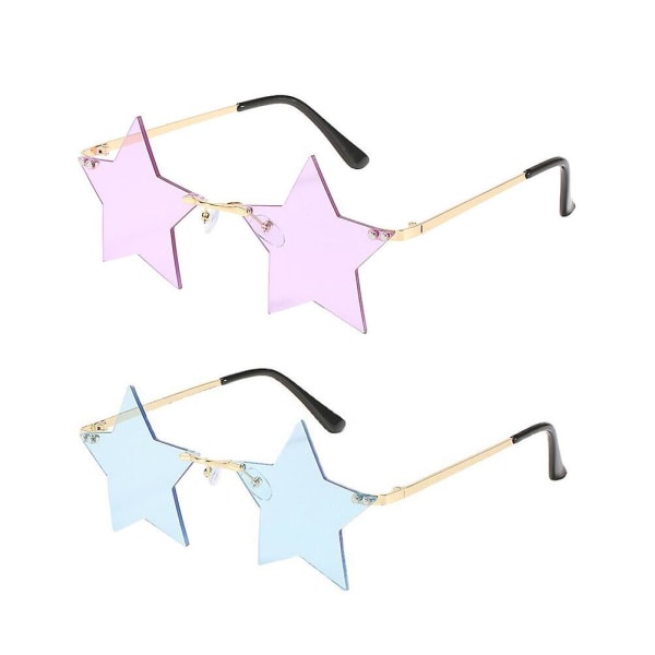 Par sjove Star-solbriller Cosplay Party Star-briller Dekoration til feriesolbriller (14,5X14,1X5,5 cm, flere farver 2)