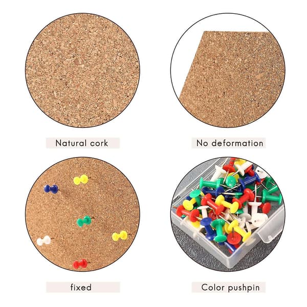 6 stk. selvklebende hexagon korktavler (trefarge)