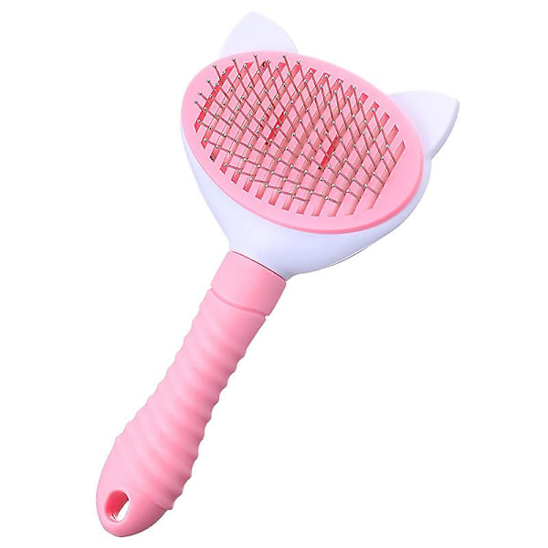 Brush Dogs, Grooming Brush Cat Brush Selvrensende Brush Brush (rosa)