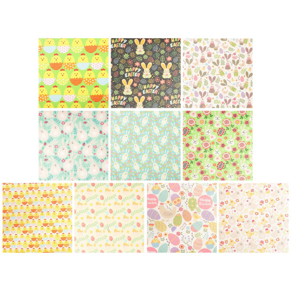 10 stykker systof dekorativt patchwork DIY stof materiale trykt stof materiale (25.00X25.00X0.50CM, som vist på billedet)