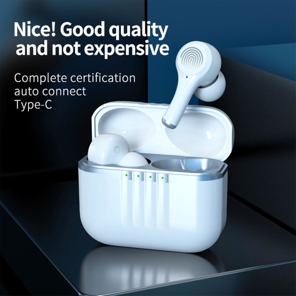 J7 Bluetooth-headset trådlöst in-ear ANC/ENC dubbla mikrofon brusreducerande Bluetooth-headset privat modell (vit)