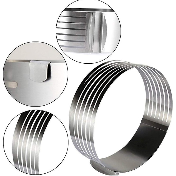 Ringkutter Kakeskjærer, Justerbar Ring 7 Lags Mousse, For Enkel Kutting Av Kakebunner, DIY Rund Brødbakeform