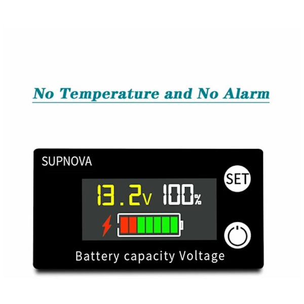 DC 8V-100V DC Batterispänningsmätare Kapacitetsindikator Effektmätare 12V 24V 48V Litiumblybatteri För 6133A LCD-batteri 1st