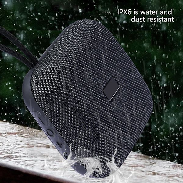 Ny utomhus Bluetooth-högtalare, bärbar, inte rädd för stänkvatten, subwoofer med hög volym, mini trådlöst nätverkskort, minihögtalare (svart)