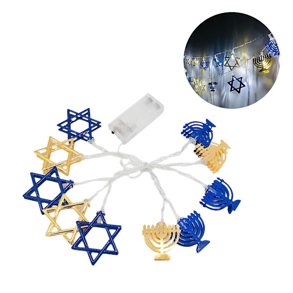 Hanukkah LED-lysdekorasjon, Davidsstjerne innendørs lysslynge