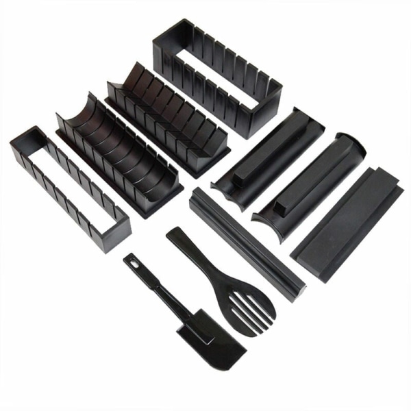 Sushi Maker Kit Sushi Form Sushi Making Form Kit För Nybörjare Non-Stick Sushi Maker Verktyg 10 Stycken, Svart - Svart