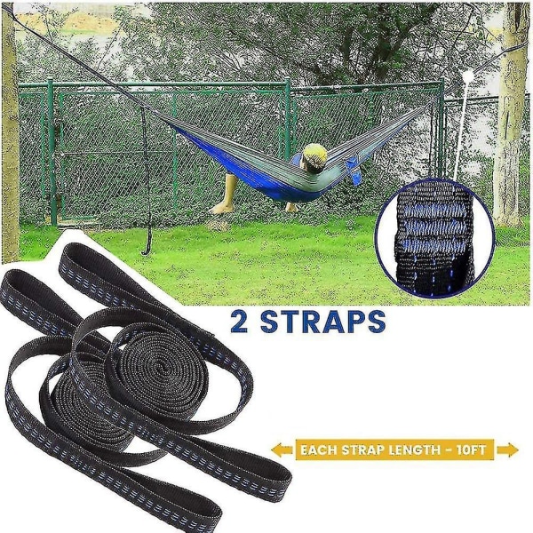 1 par hängmattsfästen hängande remmar träremmar med 14 öglor 280 cm * 2,5 cm Ma
