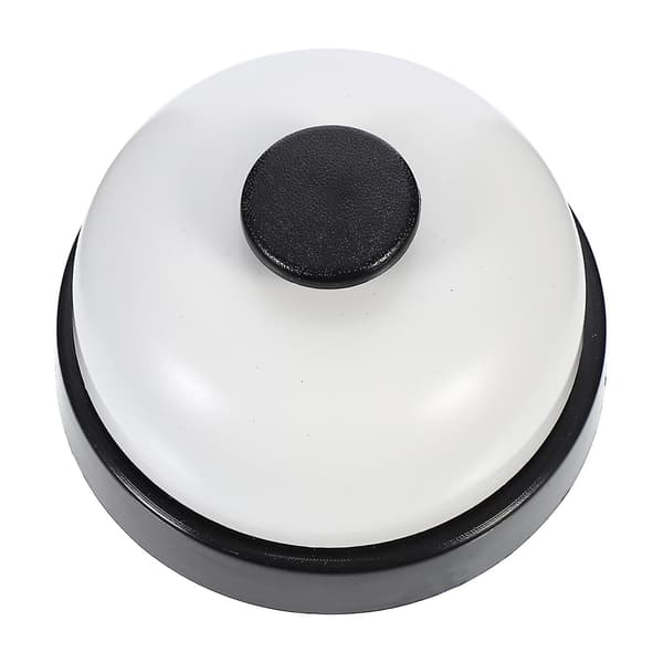 Händer som trycker på klocka Svara Klocka Reception Disk Klocka Bord Husdjursklocka Serveringsklocka