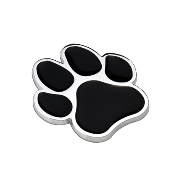 Dekorative bilklistremerker metall hundeklo bilklistremerker bilfotavtrykk dekaler kjøretøydekorasjon (6.50X6.00X0.50CM, svart)