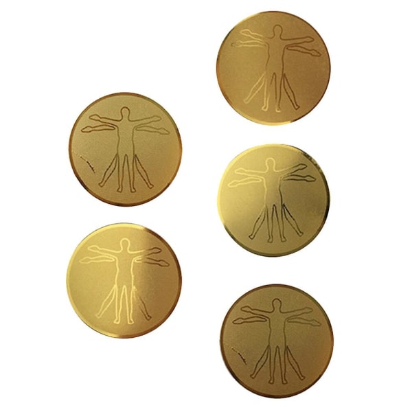 5 stykker 1 sett med klistremerker for beskyttelse mot elektromagnetiske felter, anti-strålingsklistremerker, mobiltelefonklistremerker gull (2,6X2,6X0,2cm, gull)