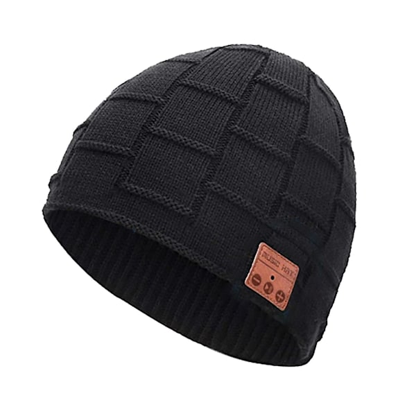 Bluetooth Beanie Hat til Voksne Mænd og Kvinder Musik Jule Fødselsdagsgave（Sort）